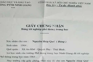 Nguyên trưởng phòng KT hạ tầng dùng bằng cấp không hợp pháp