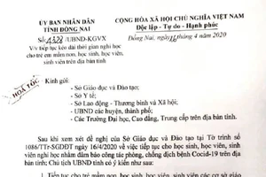 Đồng Nai cho học sinh nghỉ học đến hết ngày 3-5