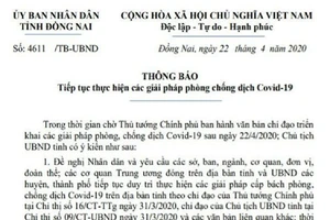 Đồng Nai: Vẫn tiếp tục thực hiện nghiêm giãn cách xã hội