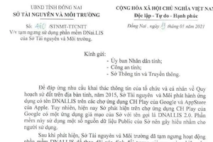 Ứng dụng tra cứu thông tin đất đai ở Đồng Nai bị giả mạo