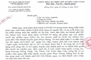 Người từ TP.HCM đến Đồng Nai phải cách ly 21 ngày