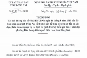 Đồng Nai: Bỏ dự án khu dân cư hơn 10 năm không thực hiện