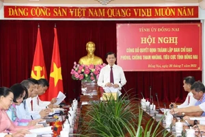 Đồng Nai thành lập Ban Chỉ đạo phòng, chống tham nhũng, tiêu cực