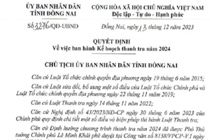 Đồng Nai sẽ tiến hành gần 900 cuộc thanh tra trong năm 2024