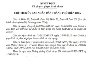 Đồng Nai: Xử phạt 1 doanh nghiệp xây dựng không phép 4 khu nhà xưởng