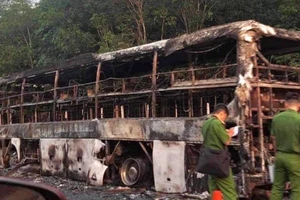 Xe giường nằm cháy rụi trên cao tốc Phan Thiết - Dầu Giây