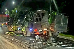 Ô tô tải gây tai nạn liên hoàn khi vượt xe cùng chiều trên quốc lộ 20