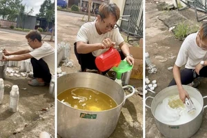 Công an tìm bị hại trong vụ dùng máy đánh trứng làm nước hoa giả