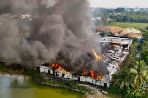  Cháy dữ dội kho hàng sát khu dân cư ở Đồng Nai