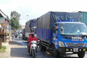 Xe cộ nhích từng chút một trên quốc lộ 1A