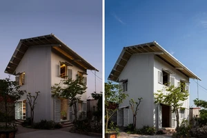 Nhà 2 tầng bọc tôn siêu lạ ở Hải Dương