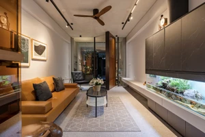 Ngôi nhà độc đáo với cây cầu nhỏ ở mặt tiền 