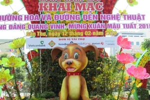 Đường hoa nghệ thuật ở Cần Thơ Tết 2018 