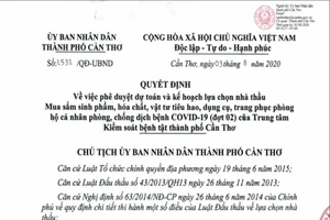 Cần Thơ chi gần 3,9 tỉ mua sinh phẩm, vật tư phòng dịch
