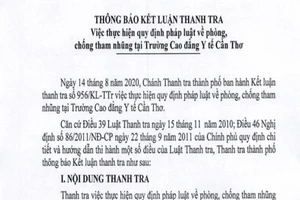 Sai phạm tại Trường Cao đẳng Y tế Cần Thơ: Nộp lại gần 24 tỉ 