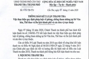 Cần Thơ: 1 sở và đơn vị trực thuộc bị truy nộp gần 483 triệu 