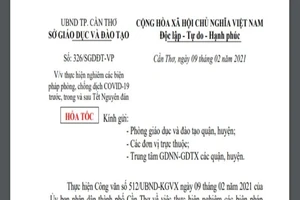 Học sinh ở Cần Thơ học trực tuyến sau tết vì COVID-19
