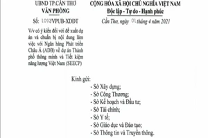 ADB đề xuất làm dự án TP thông minh hơn 1.560 tỉ ở Cần Thơ