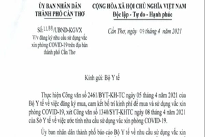 Cần Thơ đăng ký sử dụng hơn 1,7 triệu liều vaccine COVID-19