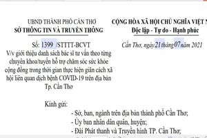 Cần Thơ giới thiệu danh sách bác sĩ tư vấn sức khỏe tại 23 đơn vị