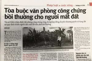 Hoãn xử vụ tòa buộc văn phòng công chứng bồi thường cho người mất đất