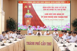 Đoàn kiểm tra, giám sát của Bộ Chính trị, Ban Bí thư làm việc tại Cần Thơ