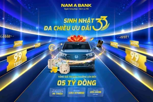 Sinh nhật 33 năm Nam A Bank: Hoàn tiền mỗi ngày, cơ hội trúng xe honda CR-V trị giá 1,3 tỷ đồng