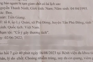 Vụ bé trai 18 tháng bị người tình của mẹ đánh tử vong: Bị cáo chết trước ngày xử phúc thẩm