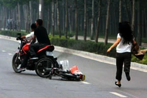 Quay lại trả giỏ xách vừa giật thì bị bắt?