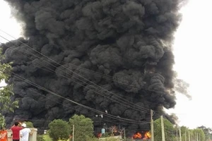Cháy kho phế liệu ở Đồng Nai, cột khói bốc cao hàng chục mét
