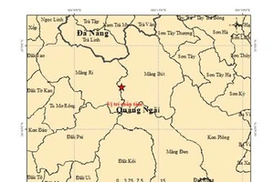 Liên tiếp xảy ra 8 trận động đất trong rạng sáng 13-10 ở Quảng Ngãi