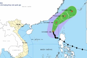 Bão số 14 giật cấp 15 hướng về phía Đông đảo Đài Loan 