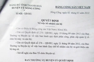 Bổ nhiệm lái xe làm Phó Chánh văn phòng huyện ủy vì... tình cảm