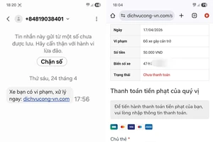 Nhận được tin nhắn phạt nguội kiểu này, người dùng nên xóa ngay để tránh mất tiền