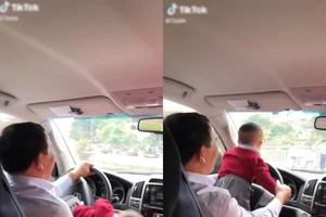 Hiểm họa rình rập khi vừa lái xe ô tô vừa ôm trẻ