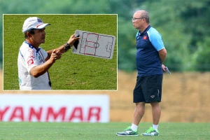 “Phù thủy” Pinto (trái) buộc ông Park phải tính lại kế hoạch cho đội tuyển Việt Nam.