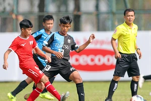 Các cầu thủ U-13 thi đấu tại giải quốc tế duy nhất trong năm.