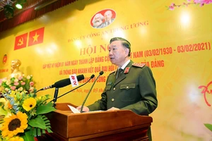 Bộ trưởng Tô Lâm phát biểu khai mạc hội nghị. Ảnh: BCA