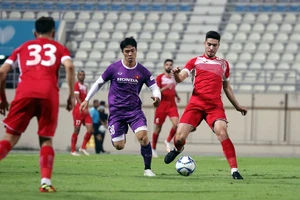 Công Phượng trong trận hòa nhọc của Việt Nam trước Jordan.