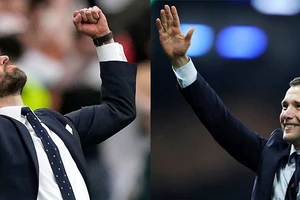 Đây sẽ là cuộc đấu trí căng thẳng giữa hai ông thầy nổi đình nổi đám: Southgate (trái) và Shevchenko.