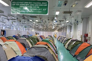 Khu vực lưu trú của Công ty Nidec Copal được bố trí làm nơi ngủ nghỉ của nhân viên trong thời gian thực hiện “ba tại chỗ”.