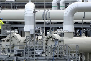 Các đường ống trong dự án đường ống dẫn khí đốt Nord Stream 2 ở Lubmin (Đức) ngày 15-2.