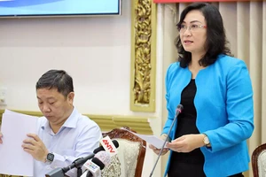 Phó Chủ tịch UBND TP.HCM Phan Thị Thắng phát biểu kết luận buổi họp.