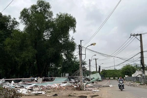 Khu trọ sau khi bị cưỡng chế.