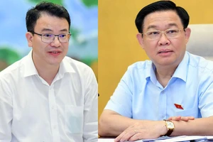 Thứ trưởng Bộ KH&ĐT Trần Quốc Phương (trái) cho rằng đề xuất chuyển vốn cho ba dự án giao thông là để “sử dụng đồng vốn hiệu quả” và Chủ tịch Quốc hội Vương Đình Huệ phát biểu kết luận phiên họp.