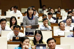 Các đại biểu Quốc hội thảo luận về dự án Luật Phòng, chống bạo lực gia đình (sửa đổi).