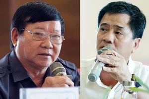 Ông Lê Như Tiến, nguyên Phó Chủ nhiệm Ủy ban Văn hóa, Giáo dục của Quốc hội (trái) và ông Nguyễn Văn Đính, Phó Chủ tịch Hiệp hội Bất động sản Việt Nam, Chủ tịch Hội Môi giới bất động sản, phát biểu tại tọa đàm.