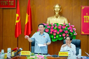 Chủ tịch Quốc hội Vương Đình Huệ tại buổi làm việc với tỉnh Bà Rịa-Vũng Tàu.