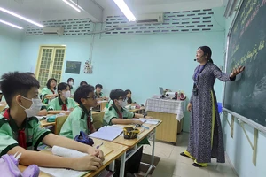 Một tiết học của học sinh Trường THCS Hà Huy Tập, TP.HCM.