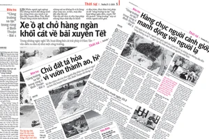 Loạt bài điều tra “Công trường sa tặc” trong rừng ở Bình Thuận được đăng tải trên báo Pháp Luật TP.HCM. 